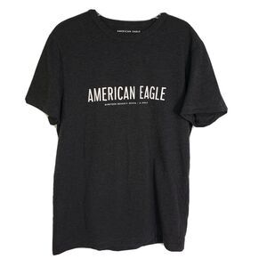 American Eagle Outfitters Mens T-Shirt Size Small Graphic Short Sleeve Gray Crew
